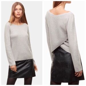 Aritzia Babaton Kitano Sweater wool-linen blend in Red